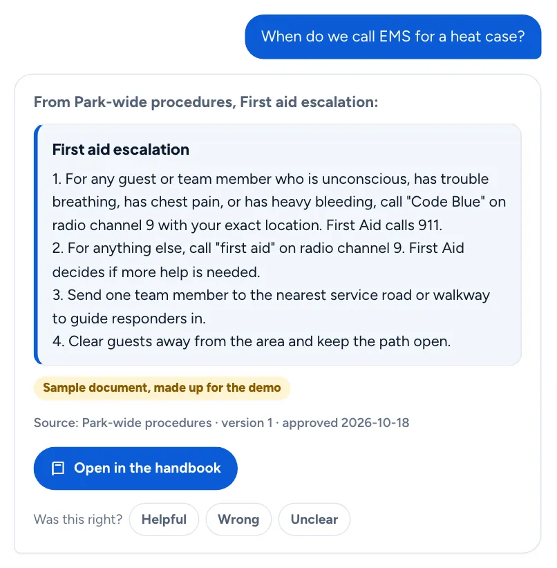 Answer to: When do we call EMS for a heat case?