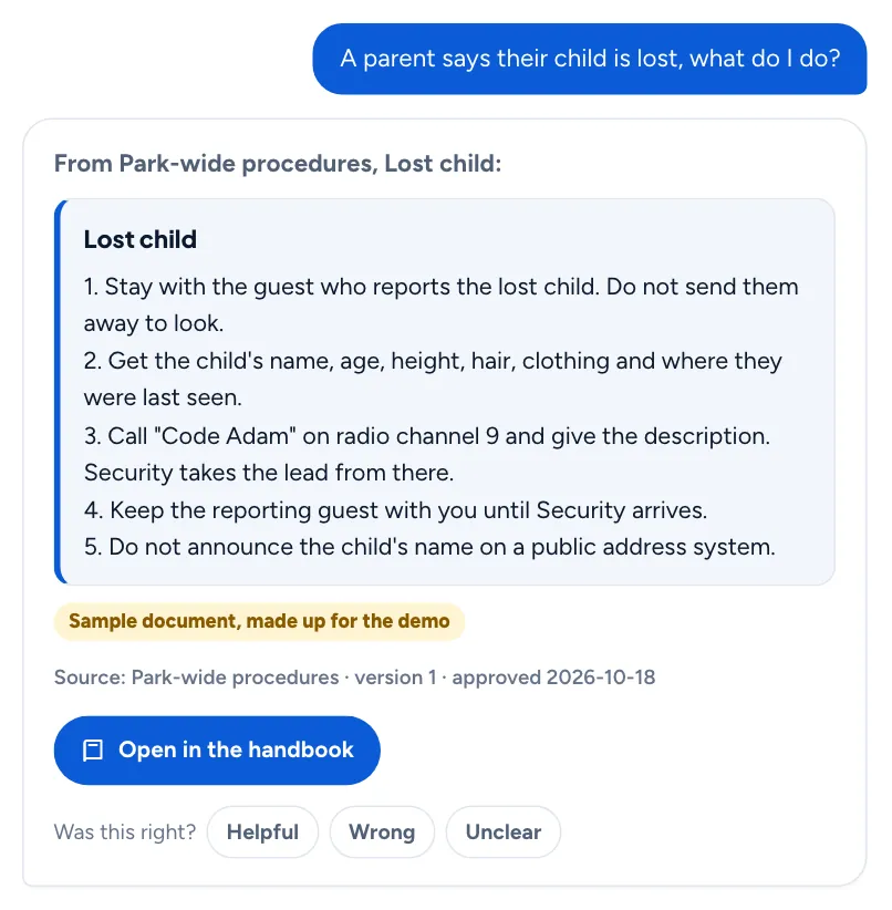 Answer to: A parent says their child is lost, what do I do?