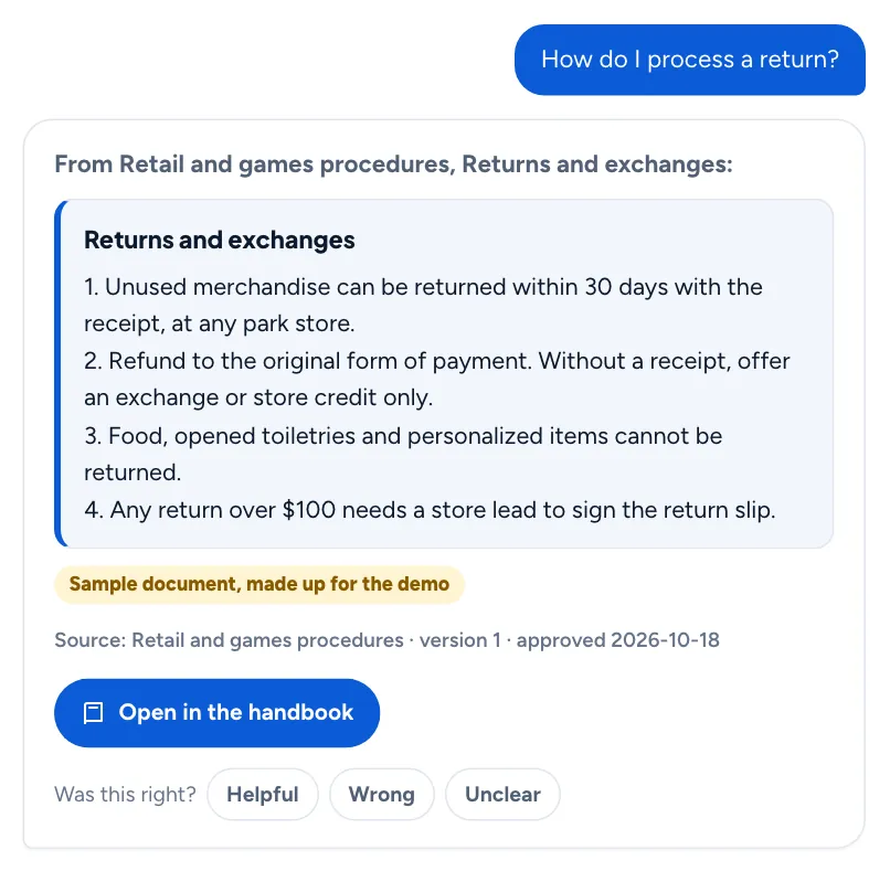 Answer to: How do I process a return?