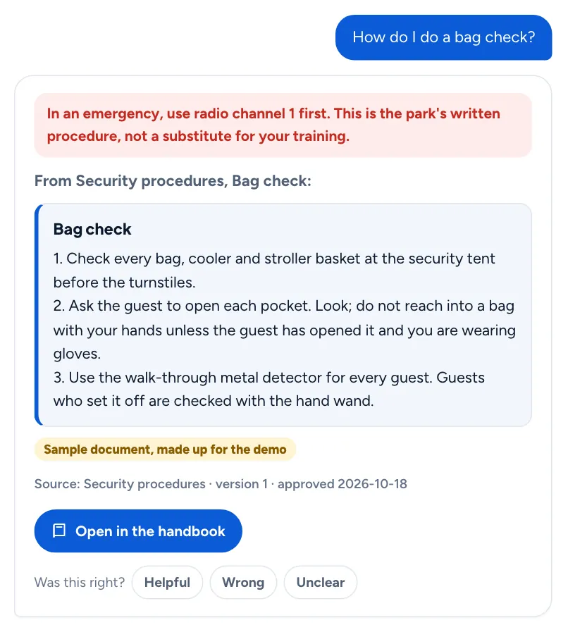Answer to: How do I do a bag check?