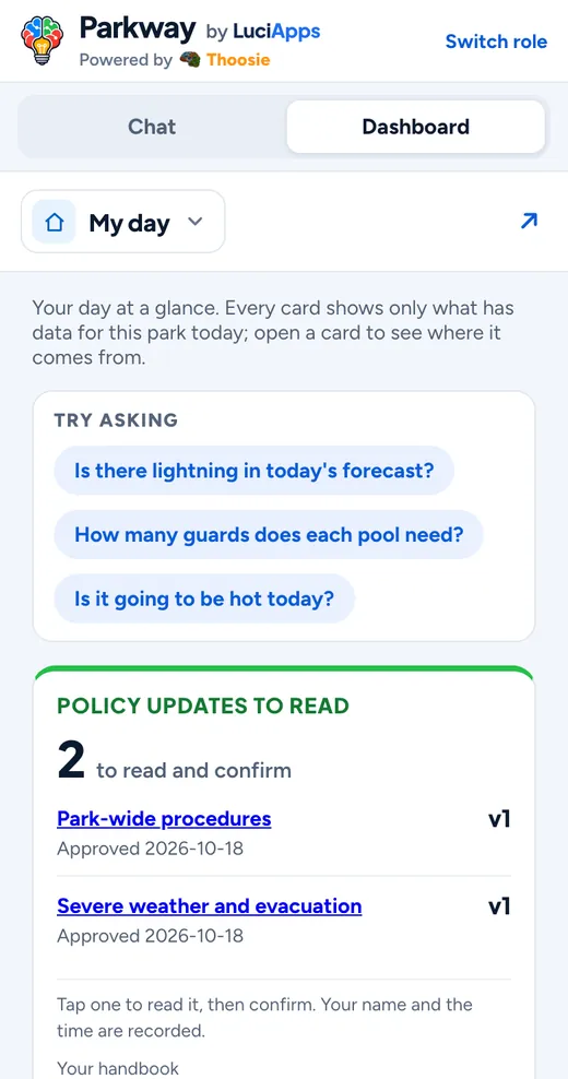 Aquatics manager on a phone: My day